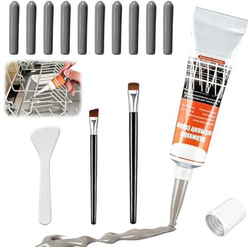 Dishwasher Rack Repair Kit Grey 50ml Waterproof Coating | Heat Resistant, Restore Worn Racks, Protect Dishwasher Basket - Easy Apply, Durable, Dishwasher Accessory