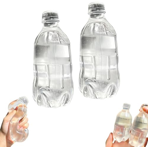 Juguete Blando De TPR con Forma De Botella De Agua, Juguete «Squishy» con Forma De Botella De Agua, Pelota Antiestrés Transparente De Subida Lenta, Botellas Sensoriales Deformables (2PCS)