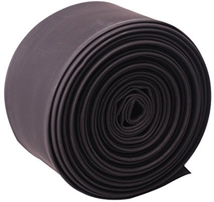 Heat Shrink Tube, Wire Wrap Electrical Cable Ratio 2:1 Heat Shrinkable Shrinking Sleeving Black (6M / 20Ft, Dia.40mm)