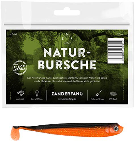 Zanderfang Gummifische 12,5 cm UV-Rot – 4er Pack UV-Gummiköder für Dorsch, Hecht & Zander – Gummifisch Softbait