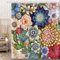 Neasow Rideau de Douche à Motif Floral bohème pour Salle de Bain – Rideau de Douche en Tissu Brillant avec 12 Crochets, Multicolore – 183 x 183 cm