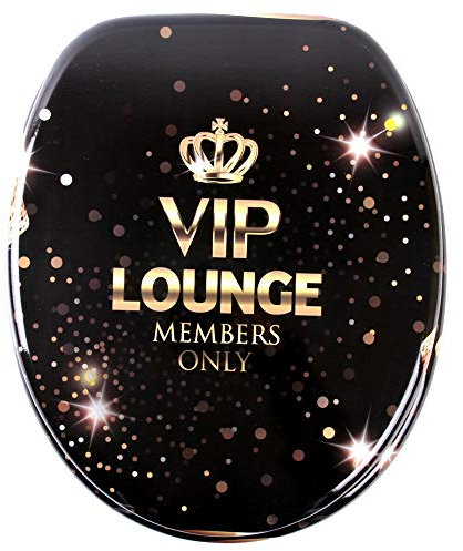 Sanilo Toilet Seat, Wide Choice of Black Toilet Seats, Stable Hinges, Easy to Mount (VIP-Lounge)