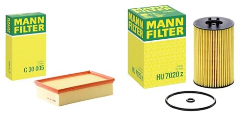 Original MANN-FILTER Luftffilter C 30 005 – Für PKW & Ölfilter HU 7020 z – Ölfilter Satz mit Dichtung/Dichtungssatz – Für PKW
