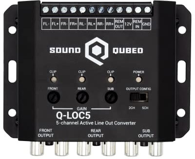 SoundQubed Active 5-Channel Car Audio Line Out Convertor - High to Low Head Unit Signal Convertor