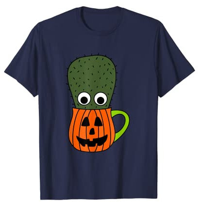 Tazza piccola con cactus in Jack O Lantern Maglietta
