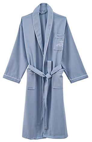 Bathrobes for Men Women Bathrobe Lightweight Thin Terry Cloth Dressing Gown Lightweight Kimono Summer House Coat with Belt Sauna Gown Long Sleeping Robe / Nightwear / Men's Bathrobe for Sauna, Spa,