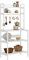 soges Estante de Cocina de 5 Niveles EstanterÍa de PanaderÍa, Soporte de Microondas Independiente, Estante de Cocina de Estilo Industrial con Ganchos, Blanco