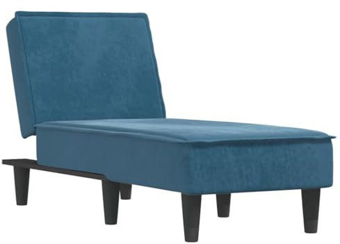 vidaXL Chaiselongue, Sofa in 3 Positionen zum Sitzen Entspannen Schlafen Verstellbar, Couch in Eleganter Optik, Liege Schlafsofa Loungesofa Liegesofa, Blau Samt