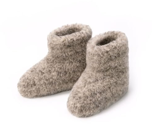 THE COZY SHEEP Hausschuhe Herren und Damen (Größe 41) | Äußerst Bequeme & Weiche Wollhausschuhe aus 100% Merino-Wolle | Warme Hüttenschuhe Winter | Hohes Modell