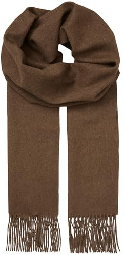 Becksöndergaard Schal Damen - Crystal Edition Scarf in Classic Brown (Braun) - Großer warmer Damenschal Einfarbig aus 100% Wolle - Breite: 50 x Länge: 220 cm