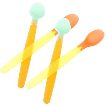 2 Sätze Babywarmer Löffel Joghurtlöffel Babylöffel Temperaturlöffel Für Säuglinge Grapefruitlöffel Eislöffel Babysachen Babykostwärmer Füttern Kieselgel Löffel Mit Farbwechsel Kind