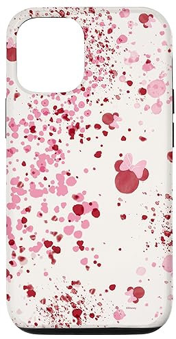 iPhone 12/12 Pro Disney Minnie Mouse Head Ears Pink Abstract Spatter Pattern Case