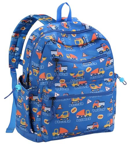 Chase Chic Rucksack Kinder,Kinderrucksack Jungen Mädchen für 2-5 Jahre,Wanderrucksack Schulrucksack mit Brustgurt für Kindergarten/Vorschule/Schule(Blauer Bagger)