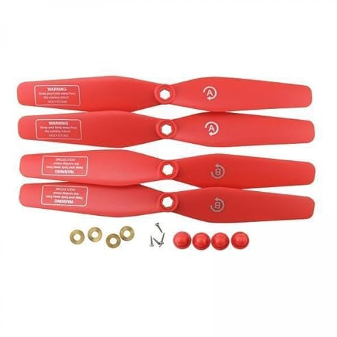 LOVIVER 2x4x Drohnenpropeller für SJRC S20W S30W T18 H301S T25 HS110D Drohne Rot, 3 STK