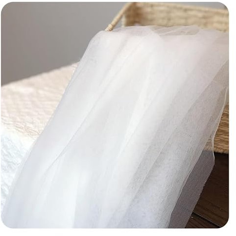 Hrlace Tüll Stoff Organza Band Tüllstoff als Meterware Glanz Stoffe Hochzeit Vorhang Hochzeitsbogen Drapierstoff Tischdecken Deko Schals für Hochzeit Party Geschenke Deko Basteln Weiß 3m