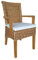 Esszimmer Stuhl mit Armlehnen Rattanstuhl Capuccino Perth Korbstuhl Rattan Sessel nachhaltig Farbe mit Sitzkissen
