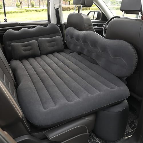 TUBIC Auto Matratze Aufblasbare für Audi A6 C7 Avant A6 C7 Allroad A6 C8 Tragbar Dickere Rücksitz Kofferraum Reisen Luftkissen Reise Campingzubehör,H-Black 03