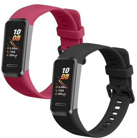 kwmobile 2x Uhrenarmband für Huawei Band 4 Armband - Fitnesstracker Band Set aus Silikon - Ersatzarmband Smartwatch