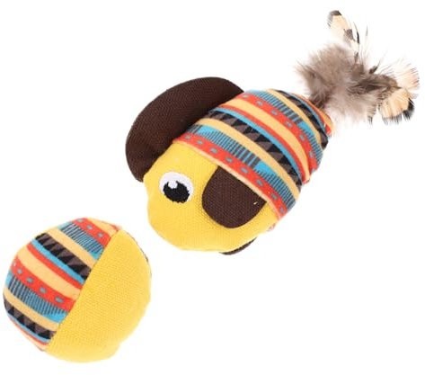 VILLFUL Katze Kauspielzeug Plüsch Für Katzen Interaktives Teething Spielzeug Fischform Widerstandsfähig Und Unterhaltsam Für Spiel Und Zahnpflege