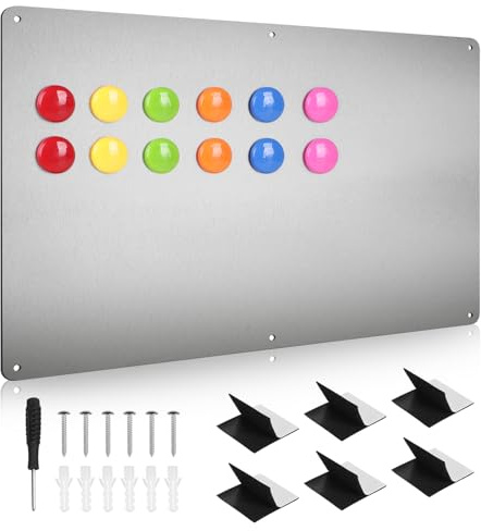 DBREAKS Magnettafel 42x30cm, Metall Magnetwand als Memoboard, Magnetic Board mit 12 ein Magnet, Magnetisch Tafel beschreibbar, Magnetpinnwand für küche, Büro, Notizen und Fotos