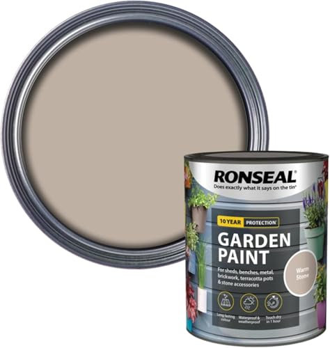 DUAYRA Garden Paint 750ml | Quick Drying Long Lasting Matt Finish | Multi-Surface Exterior Paints | For Wood, Brickwork, Bench, Stone & Metal | Outdoor Garden Fence Tough Protection (Warm Stone)