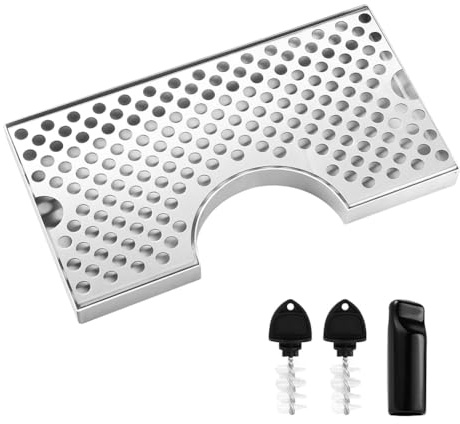 Nudiuhis Beer Drip Tray for Kegerator, Stainless Steel Kegerator Drip Tray Beer Drip Tray for Beer Tap Cutout Kegerator
