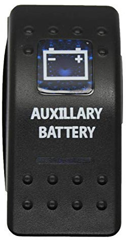 Zusatzakku - Auxillary Battery Batterie - Symbol Kippschalter Wippschalter Schalter Auto Boot KFZ LKW Licht 12V 24V