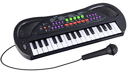 McGrey KK-3808 32 Tasten Spielzeug Keyboard - Kinder Keyboard mit Mikrofon zum Mitsingen und 8 Begleitrhythmen und Demosongs - Kleines Kinderpiano - Elektrisches Musikspielzeug
