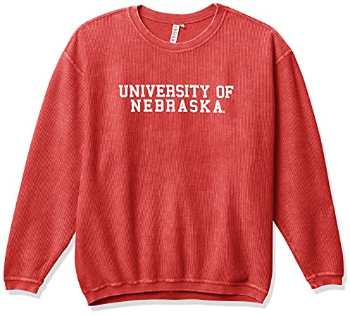 chicka-d NCAA Nebraska Cornhuskers Damen Corded Crew, Rot, Größe XL