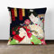 Big Box Art Lady & Man with a Fan by Toyohara Kunichika - Cushion Cover Throw Pillow with Insert for Sofa Chair Bed - Double-sided - 40x40 cm