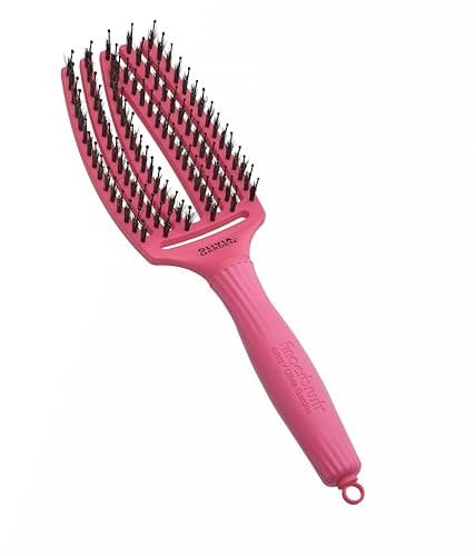 Olivia Garden Fingerbrush Care Iconic - Medium - Hot Pink - Detangler Bürste mit Wildschweinborsten & Nylon für gesundes und glänzendes Haar