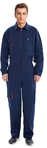Oralidera Tuta da Lavoro Uomo Abbigliamento da Lavoro Manica Lunga Tute da Lavoro Intere Unisex Blu da Lavoro per Magazzino Meccanica Costume, Blu Navy, M