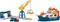 Märklin My World - 72223 Frachtschiff und Hafenkran - Spielset mit beweglichem Kran - realistisches Be- und Entladen - Zubehör - für Kinder ab 3 Jahren - Spur H0