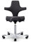 HAG Capisco 8106 Stoff Xtreme Bürodrehstuhl - Standard Gasfeder 200 mm - Sitzhöhe 47-65,5 cm - weiche Rollen (Silber, Xtreme - EXR145 Polster Anthrazit)