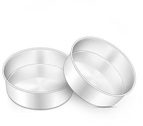 Cake Tin, Onader 6 Inch Round Cake Tins, 2PCS Stainless Steel Cake Pan Tray for Baking, Bakeware Set for Birthday Christmas Wedding Layer Cakes, Heavy Duty & Healthy, Mirror Finished & Dishwasher Safe