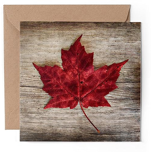 1 x Grußkarte – Kanada Maple Leaf Travel Flag – blanko Geburtstag Feier Jahrestag #50439