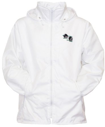 MMK® Adult LAWN Bowling Hooded Polar Jacket Fully Fleece Lined Waterproof Jacket - Unisex Lawn Bowls Club Logo Sport Outdoor BODYWARMER & TROUSERS with Black Logo Bowls (Hoody, S)