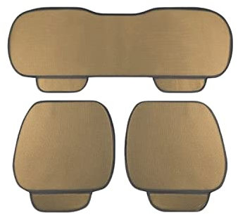Susy Shop Housse de siège universelle pour voiture, kit de 3 pièces, 2 avant, 1 arrière en tissu d'été de couleur beige