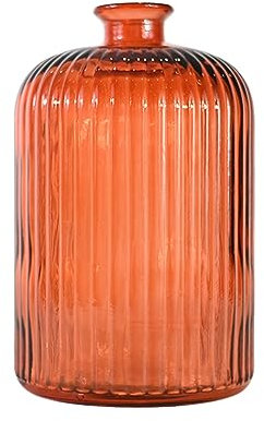 SENSEI MAISON - Vase en verre recyclé strié h 23 cm KOKILLE - 23 cm - Brique