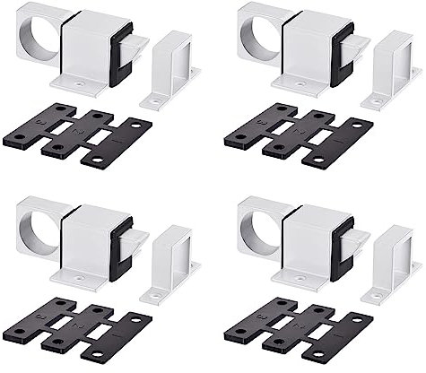 QUARKZMAN Alluminio Lega Porta Bullone Chiusura x 4pz Molla Rimbalzo Blocco per Recinzione Porta e Finestra, [Bianco]