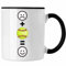 Trendation - Tennis Tasse Geschenk für Tennis-Spieler Lustige Geschenkidee :(+ Tennisball = :) Geburtstag (Schwarz)