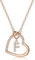 LIHELEI Damen Halskette Herz Buchstabe S925 Roségold Kette Damen Personalisiere Kette, Geburtstags und Weihnachten Geschenk Für Frauen Mädchen Mama Freundin - F(Roségold)