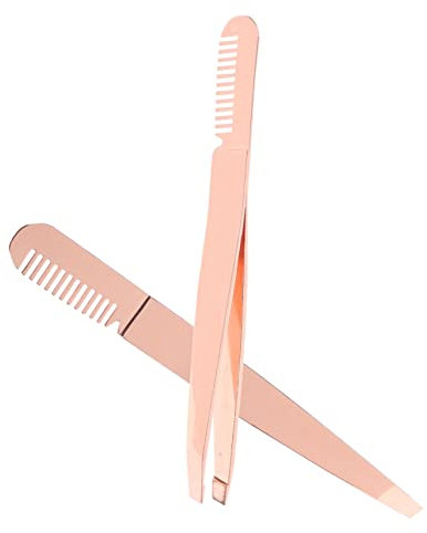 Housoutil 2stücke Kosmetische Pinzette Augenbrauen Wimpern Präzisionspinzette Mit Kamm Für Haarentfernung Beauty-tools Für Frauen Und Männer