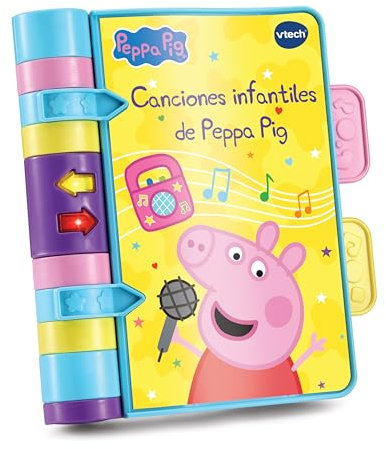 VTech - Canciones Infantiles de Peppa Pig, Libro Infantil Educativo, Páginas con Ilustraciones interactivas, Ergonómico, Explora y aprende, Versión ESP
