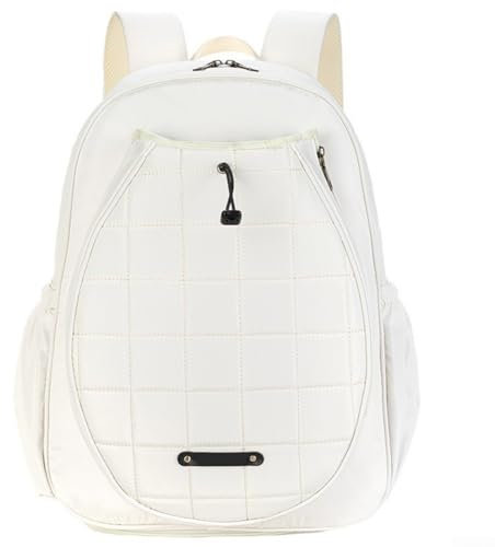 Tennis-Rucksack für 2 Schläger, Tennistasche, Hochleistungs-Tennisschläger-Rucksack, Paddel-Aufbewahrungstasche für Badminton und Tennisschläger (weiß)