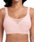 Ganado Soutien Gorge sans Armature Dentelle Push up Bralette Femme Col en V Brassière Comfit Brassiere sans Coutures, Rose, M