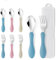 QZLSAYSL Set Di Posate Per Bambini Da 9 Pezzi Con Manici In Silicone, Cucchiaio E Forchetta A Prova Di Bambino, In Acciaio Inox, Lavabili In Lavastoviglie