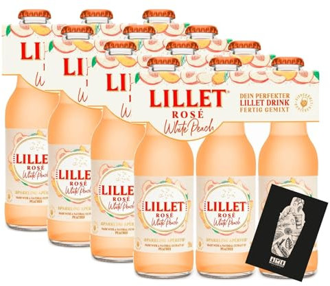Individuelles Set mit Lillet Rose White Peach ready to drink Mischgetränk 12er Set - 12x 200ml (10,3% vol) - [Enthält Sulfite]