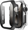 Rojeuinn Pack de 2 Fundas para Apple Watch Series 10 42mm Funda Protectora con Protector de Pantalla, PC Dura 360° Funda Protectora Ultrafina Antiarañazos Antipolvo - Transparente+Negro