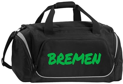 multifanshop Sporttasche - Bremen - Textmarker - Druck grün - Tasche Größe one size schwarz